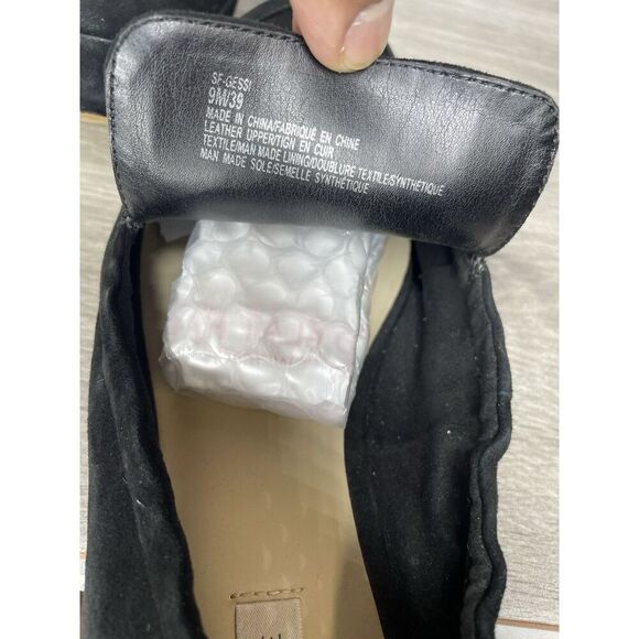 Saks Fifth Ave Gessi Black Suede Leather Flats Loafers Women’s Sz 9M US/39.5EU - Picture 11 of 16